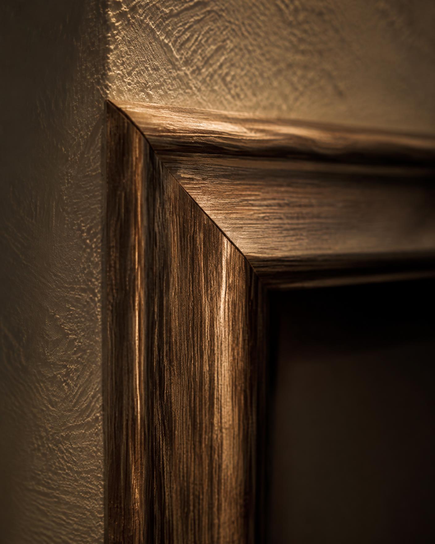 Close detail of finished trim carpentry